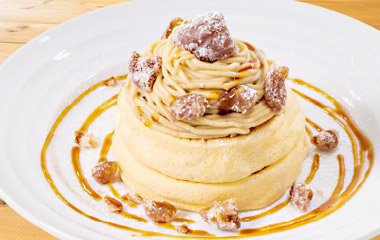 ジャストサイズ栗のクリームリコッタパンケーキ